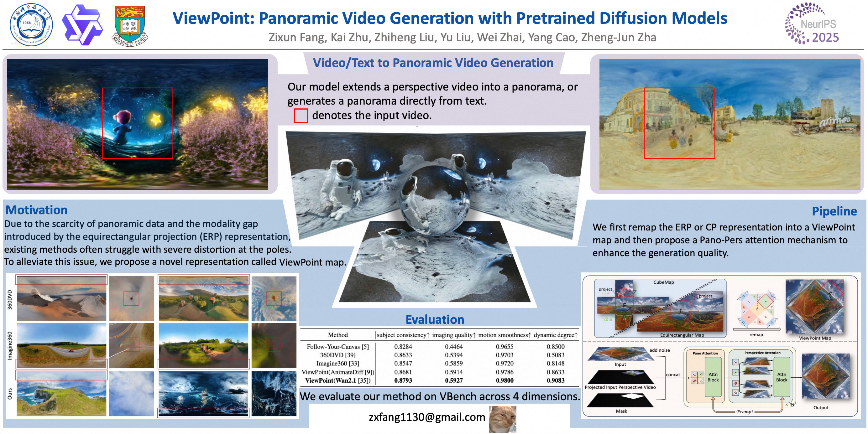 NeurIPS Poster ViewPoint: Panoramic Video Generation with